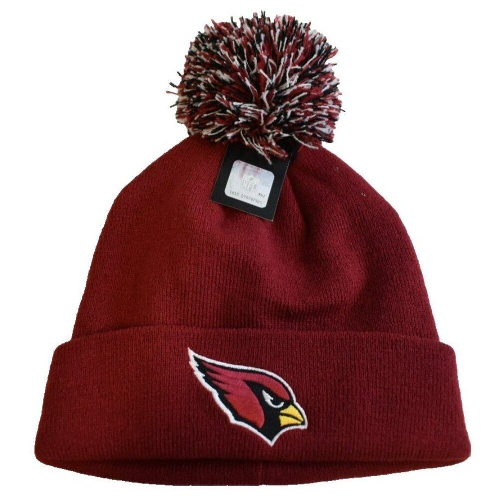 Arizona Cardinals NFL Team Apparel Knit Hat Beanie Pom Red One Size